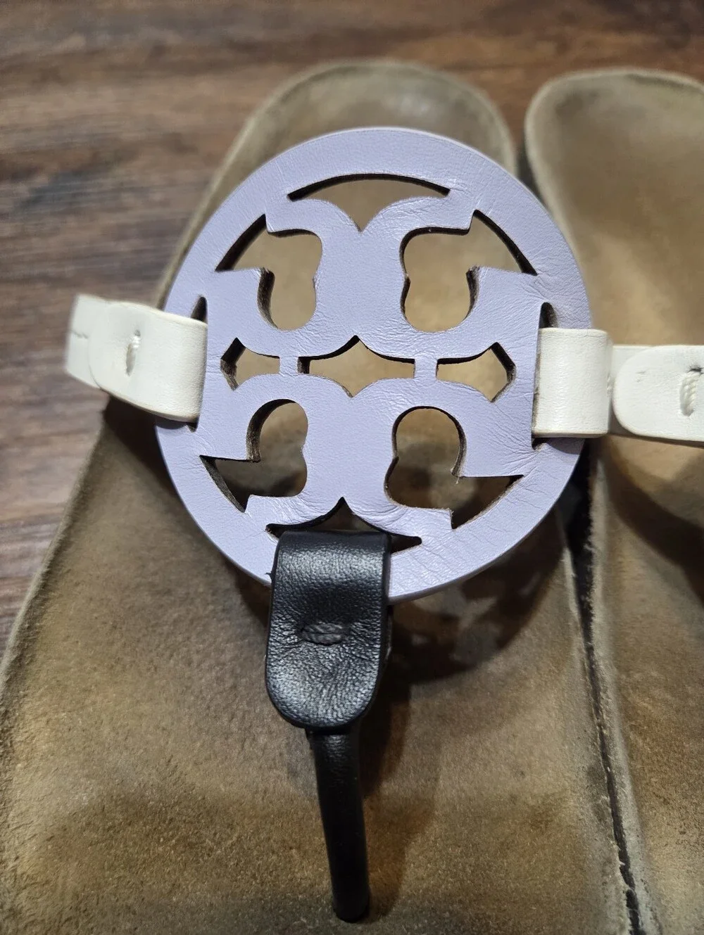 Tory Burch Miller Cloud Spring Lavender Leather Sandals Shoes 9